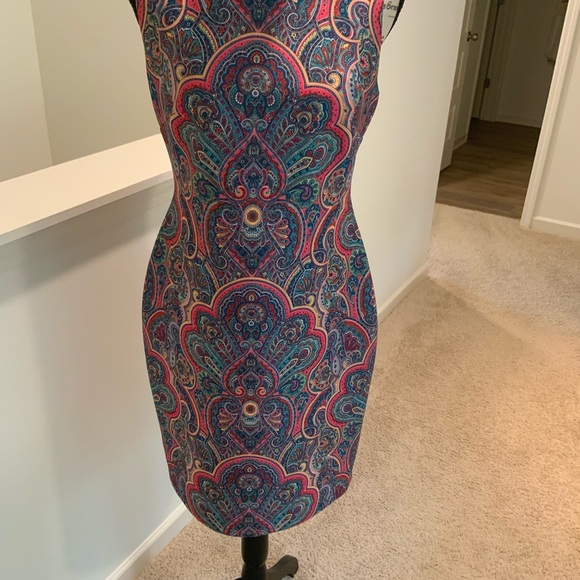 Tommy Hilfiger Multicolor Paisley Asymmetrical Dress - Picture 4 of 13